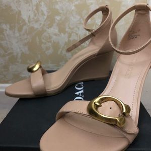 Gorgeous nude Coach Leather wedges